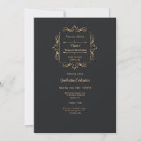 Mastered It Stylish Emblem Graduation Invitation
