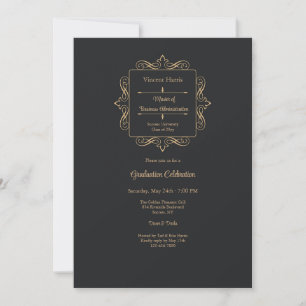 Mastered It Stylish Emblem Graduation Invitation