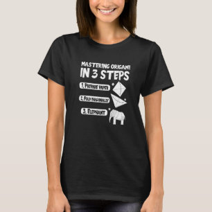 Mastering Origami in 3 steps paper crane elephant  T-Shirt
