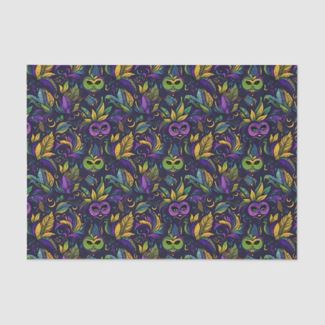Masterpiece Mardi Gras Masks pattern Tissue Paper (Front)