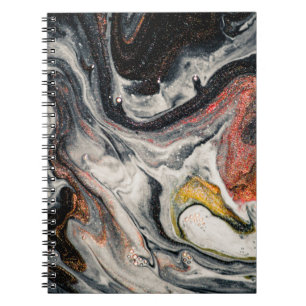Masterpiece of designing art. Swirls of marble and Notebook