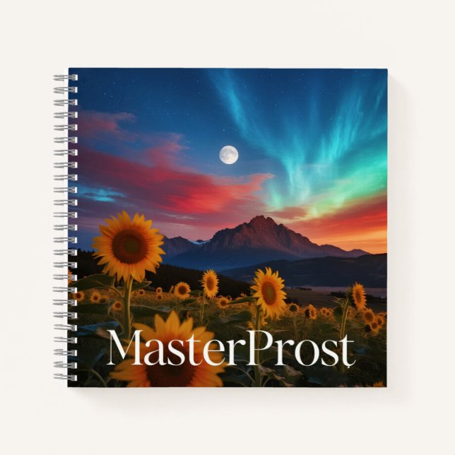 MasterProst: Sunflowers Under the Celestial Sky Notebook (Front)