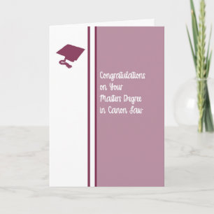 Masters Degree Card for Canon Law