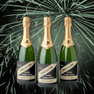 Master's degree Congrats Beverage Label Set