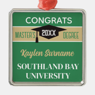 Master's Degree Congrats! CUSTOM Metal Ornament