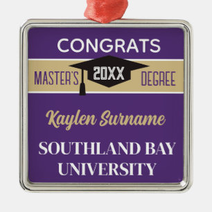 Master's Degree Congrats! CUSTOM  Metal Ornament