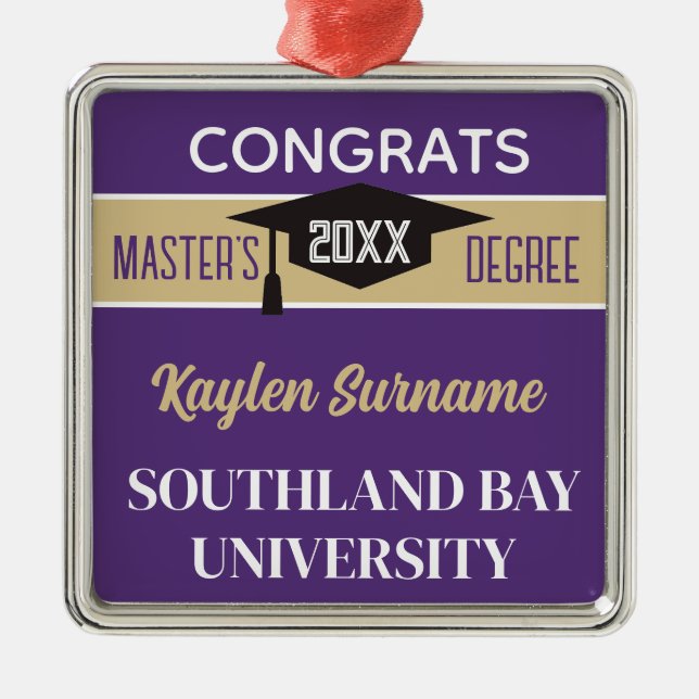 Master's Degree Congrats! CUSTOM  Metal Ornament (Front)