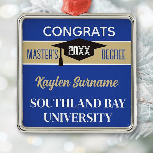 Master's Degree Congrats! CUSTOM Metal Ornament