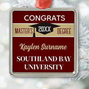 Master's Degree Congrats! CUSTOM  Metal Ornament