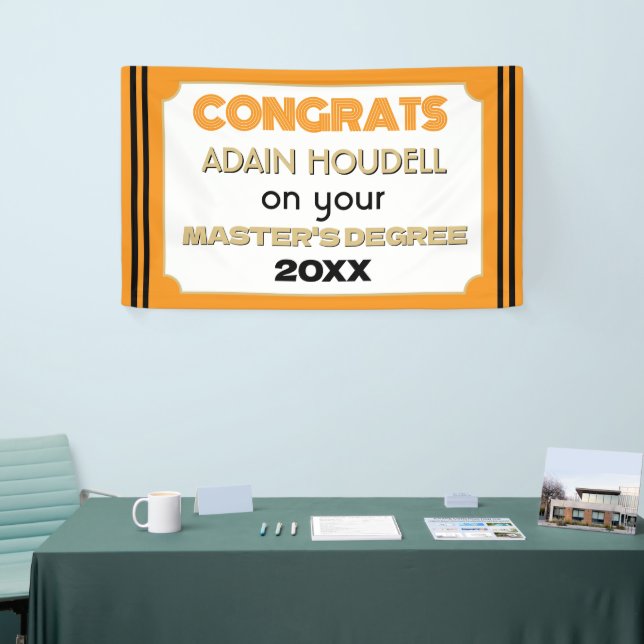 Master's Degree Congrats! Personalised  Banner (Tradeshow)