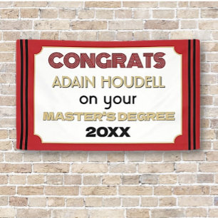 Master's Degree Congrats! Personalised  Banner