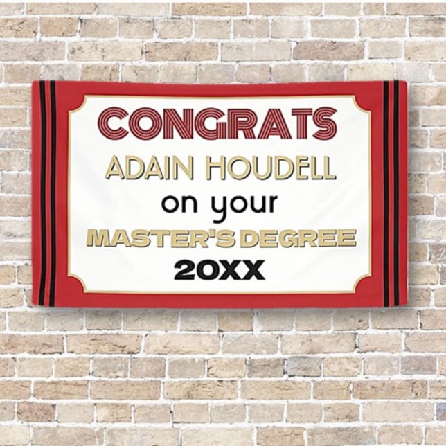 Master's Degree Congrats! Personalised  Banner (Creator Uploaded)