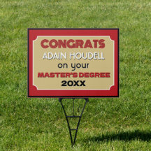 Master's Degree Congrats! Personalised Yard