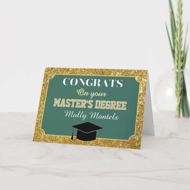 Master's Degree Congrats! Personalized Card (Front)