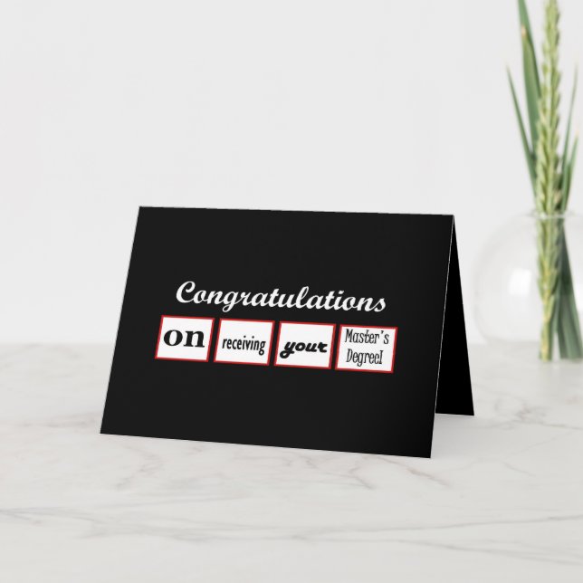 Master's Degree - CUSTOM NAME Congratulations - Card (Front)