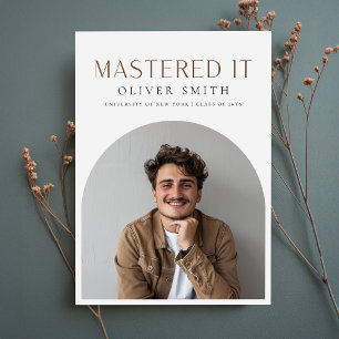 Masters Degree Grad Photo Graduation Party Invitation