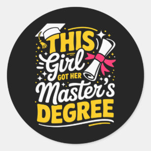 Masters Degree Graduation 2026 Msw Mph Mpa Busines Classic Round Sticker