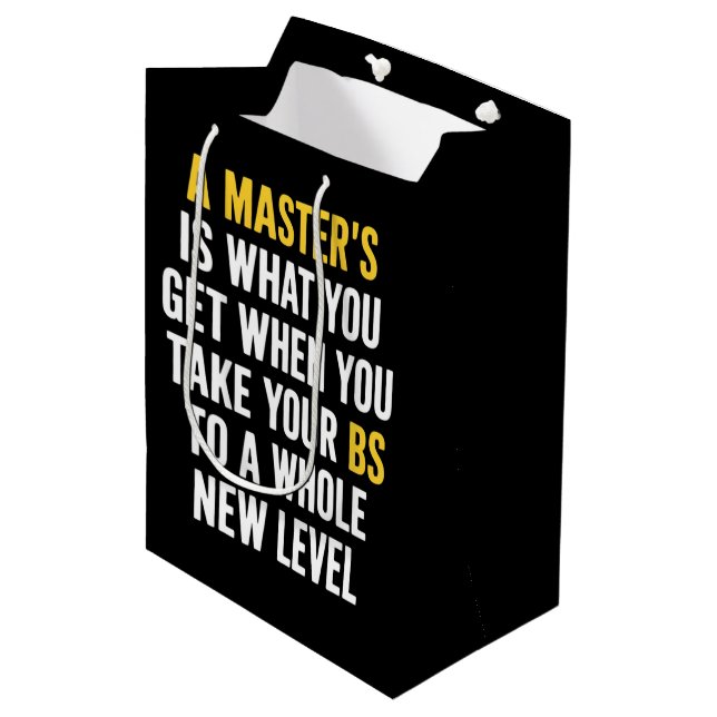 Masters Degree Graduation Funny Humour Quotes  Medium Gift Bag (Front Angled)