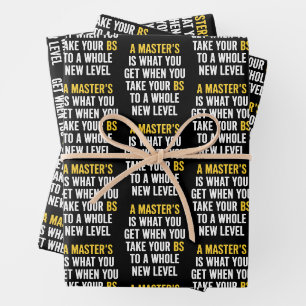 Masters Degree Graduation Funny Humour Quotes Wrapping Paper Sheet