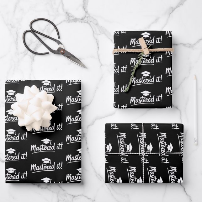Masters Degree Graduation Gift Mastered It  Wrapping Paper Sheet (Front)