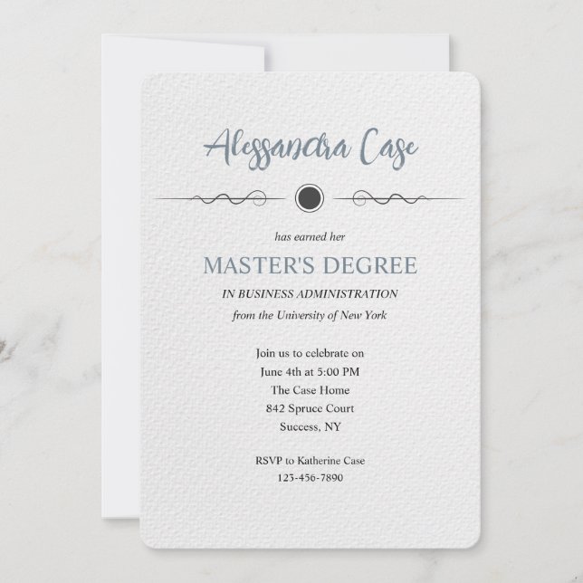 Masters Degree Graduation Invitation (Front)