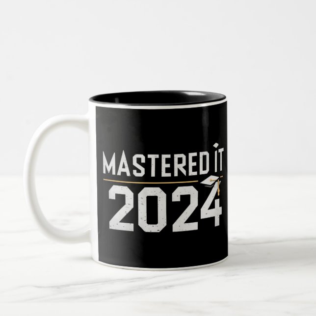 Master's Degree Mastered It 2024 Masters Degree  Two-Tone Coffee Mug (Left)