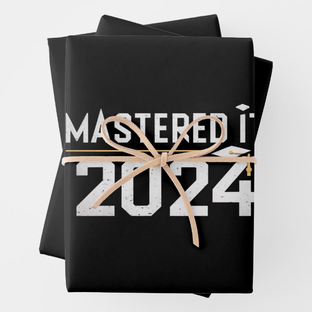 Master's Degree Mastered It 2024 Masters Degree  Wrapping Paper Sheet (In situ)