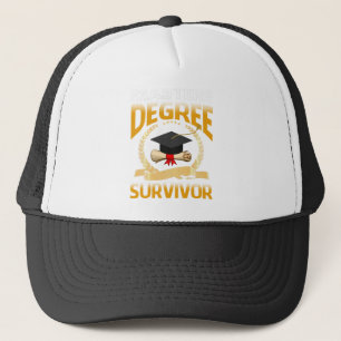 Masters Degree Survivor Funny Graduation T-Shirt Trucker Hat