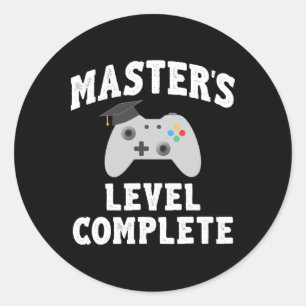 Master's Gamer Graduate Cl Of 2025 Graduation Classic Round Sticker