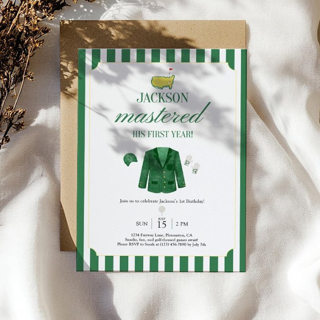 Masters Golf 1st Birthday Invitation Template: Edi (Creator Uploaded)