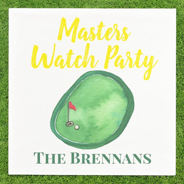 Masters Golf Watch Party Personalised Napkin (Creator Uploaded)