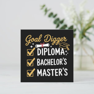 Masters Graduation Goal Digger Mastered It Class  Invitation