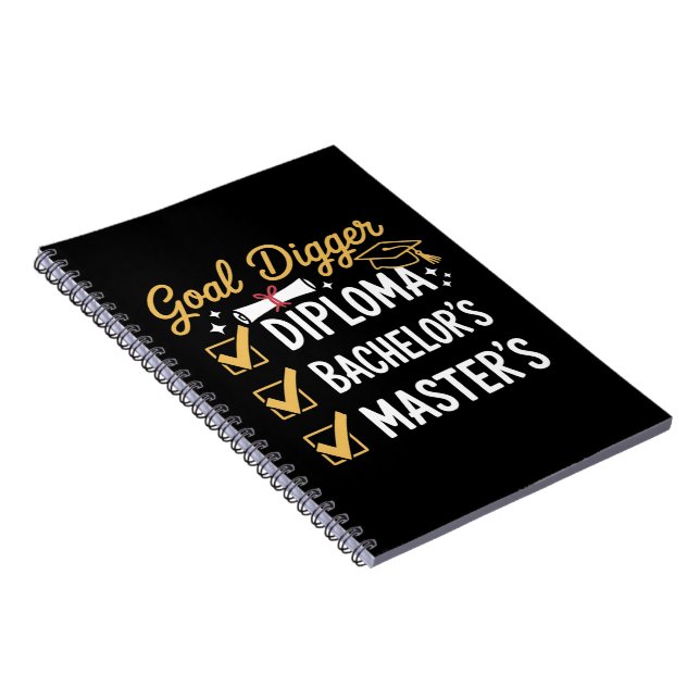 Masters Graduation Goal Digger Mastered It Class  Notebook (Right Side)