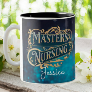 Masters In Nursing Graduation Nurse Personalised  Two-Tone Coffee Mug