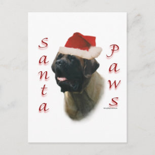 Mastiff (apricot2) Santa Paws Holiday Postcard