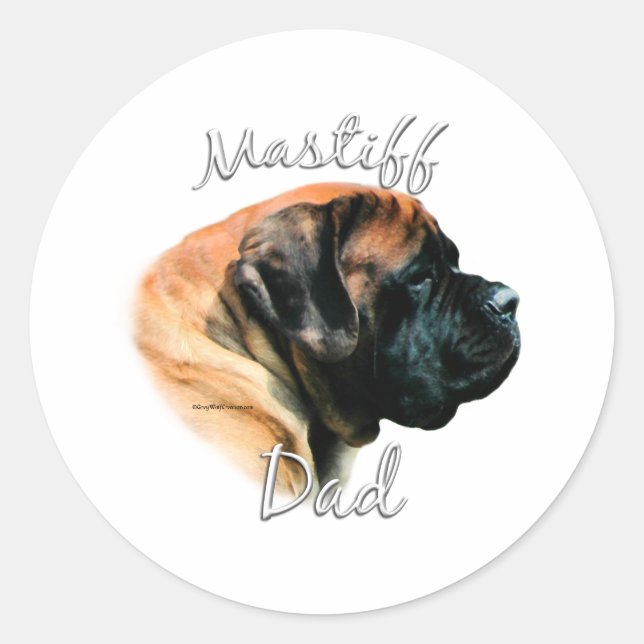 Mastiff (apricot) Dad 2 Classic Round Sticker (Front)