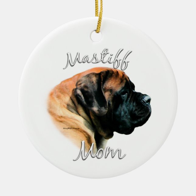 Mastiff (apricot) Mum 2 Ceramic Ornament (Front)