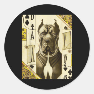 Mastiff Art Design Tarot Dog Tattoo Classic Round Sticker