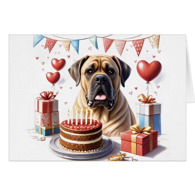 Mastiff at a party (Front Horizontal)