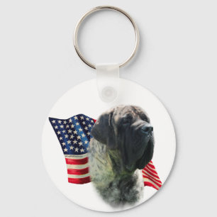 Mastiff (brindle) Flag Key Ring