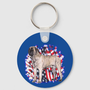 Mastiff (brindle) Patriot Key Ring