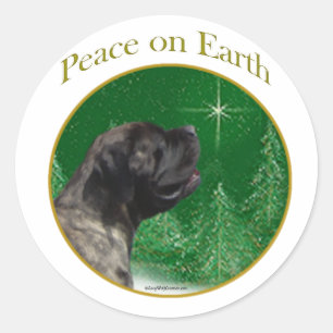 Mastiff (brindle) Peace Classic Round Sticker