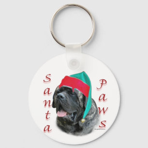 Mastiff (brindle) Santa Paws Key Ring