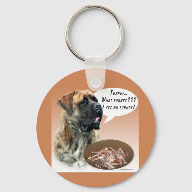 Mastiff (brindle) Turkey Key Ring (Front)