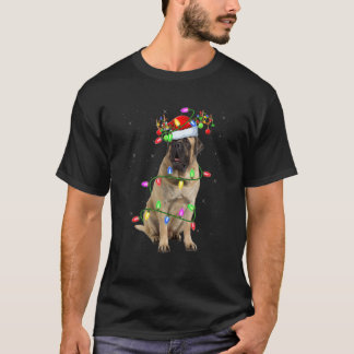 Mastiff Christmas Tree Light Pajama Dog Xmas T-Shirt