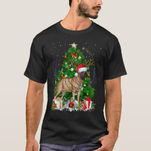 Mastiff Christmas Tree Light Pajama Dog Xmas T-Shirt