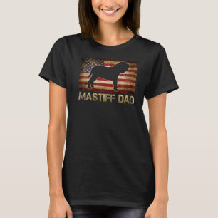 Mastiff Dad Vintage American Flag Patriotic Dog T-Shirt