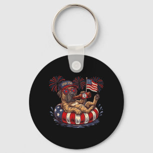 Mastiff Dog 250th Aamerica Patriotic Usa 4th Of Key Ring