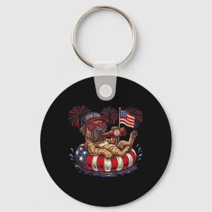Mastiff Dog 250th Aamerica Patriotic Usa 4th Of Key Ring