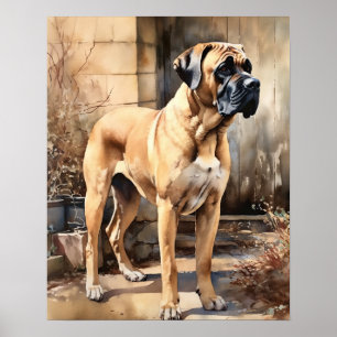 Mastiff Dog Art Print Poster
